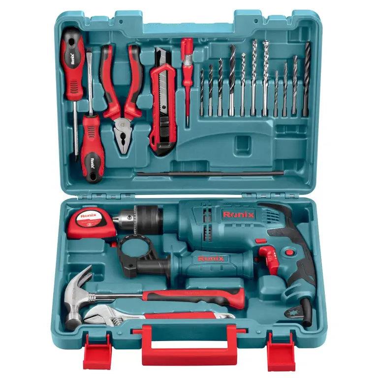 کیت دریل برقی چکشی 13 میلی متری 21 پارچه کد RS-0001 برند رونیکس