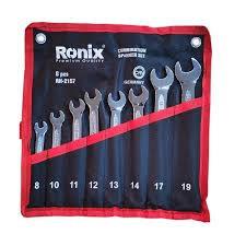 آچار سری 8 عددی یکسر تخت یکسر رینگ کیفی کد RH-2157 برند رونیکس